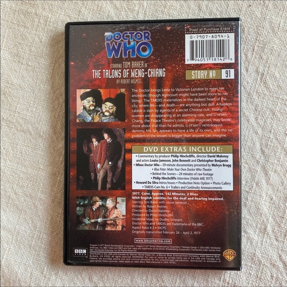 Doctor Who Story 91 The Talons of Weng-Chiang The Fourth Doctor 2-Disc DVD - Picture 4 of 6
